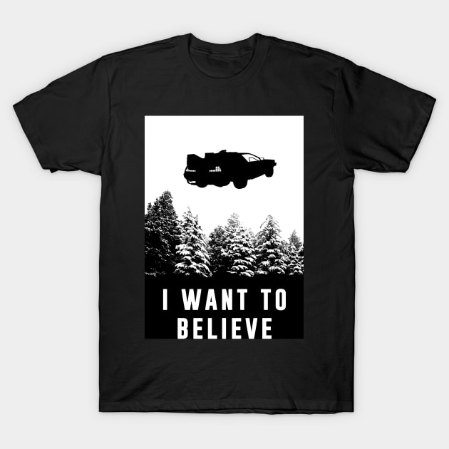 I want to believe Delorean T-Shirt by Meca-artwork